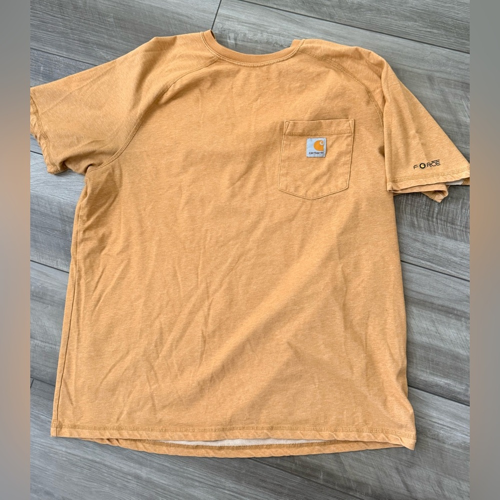 Carhartt Men's Short Sleeve Tee in  mustard yellow size large
